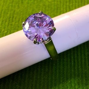 Lavender Crystal Ring in Sterling Silver. Sz 7